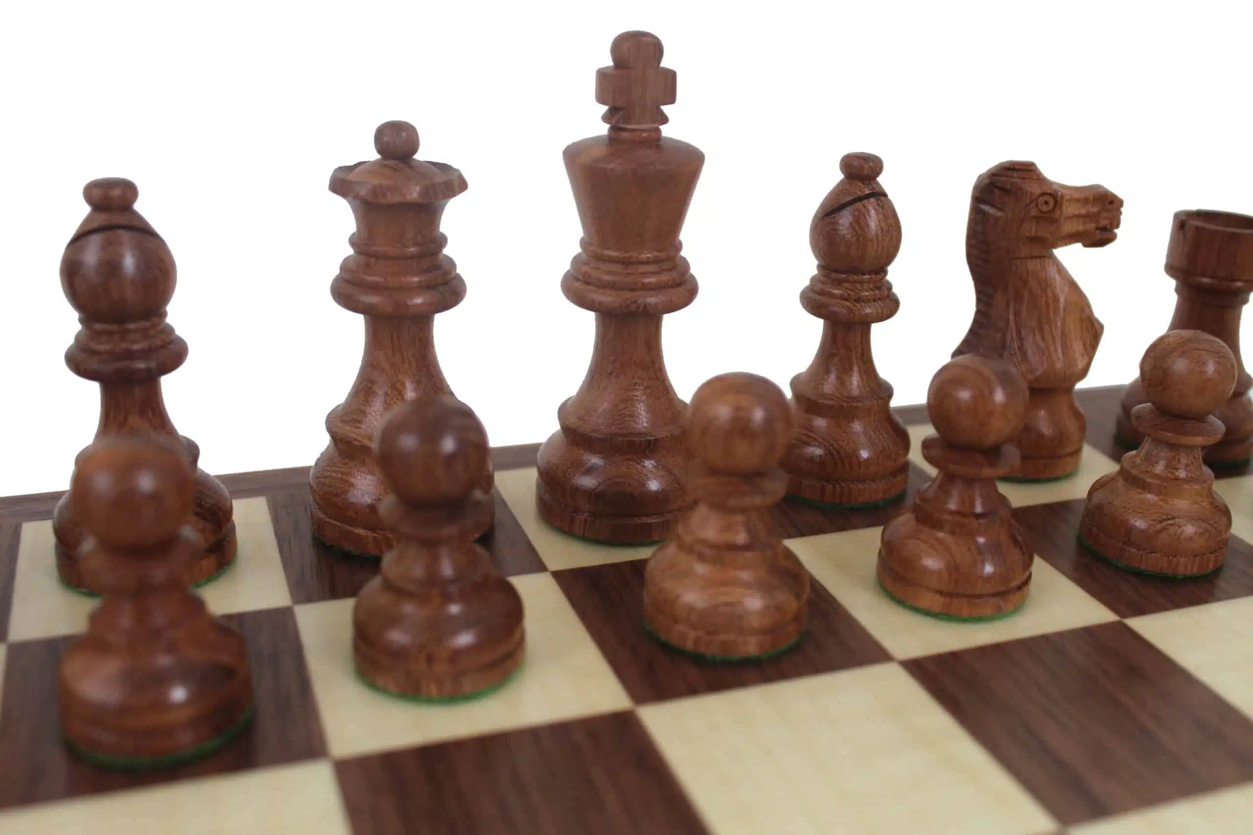 Ensemble Classic VII Echiquier et Jeu d'Echecs en Bois de Rose Doré - Image 2
