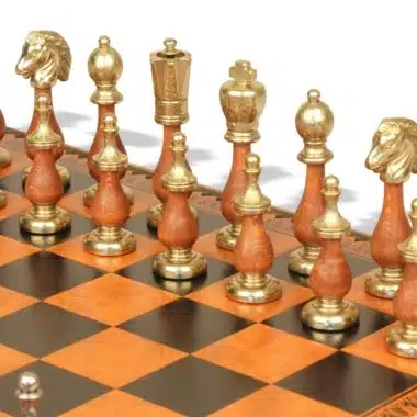 Ensemble Arabic Style VIII Echiquier Rangement et Pièces Echecs Staunton Bois et Métal - Image 6