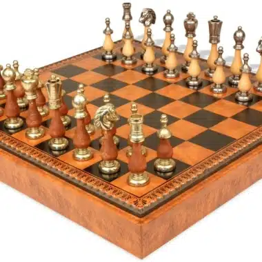 Ensemble Arabic Style VIII Echiquier Rangement et Pièces Echecs Staunton Bois et Métal - Image 4