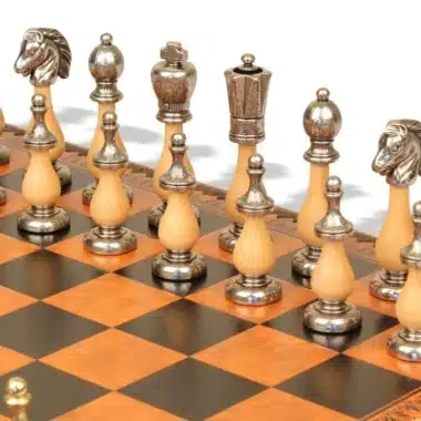 Ensemble Arabic Style VIII Echiquier Rangement et Pièces Echecs Staunton Bois et Métal - Image 5