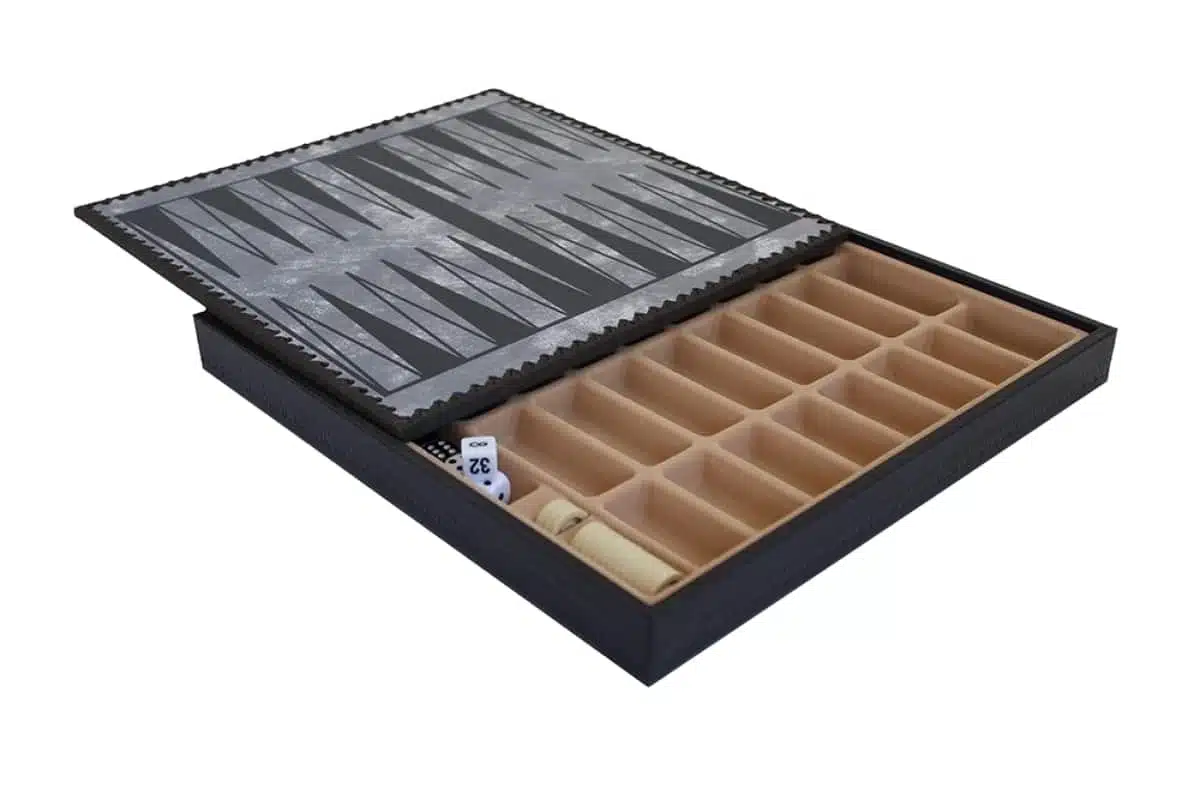 Jeu d'Echecs Romains VS Grecs en Résine et Échiquier en Similicuir Doré et Bleu avec Compartiment de Rangement - Image 8