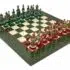Ensemble Camelot Roi Arthur V Echiquier en Bois d'Erable Olive & Jeu d'Echecs en Métal Massif Peint à la Main