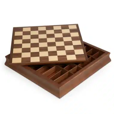 Ensemble Classic XIII Echiquier en Bois d'Erable et de Noyer avec Rangement et Jeu d'Echecs en Bois de Rose Doré - Image 2