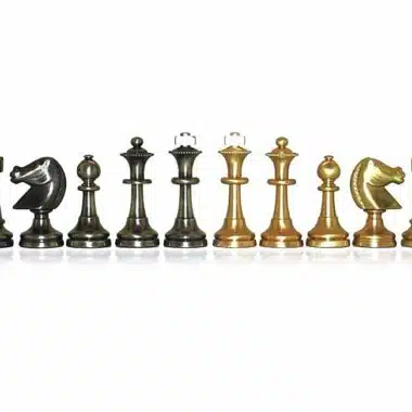 Jeu d'Echecs en Laiton Massif "Large Staunton"