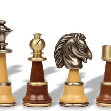 Jeu d'Echecs en Bois et Laiton Massif Staunton XL
