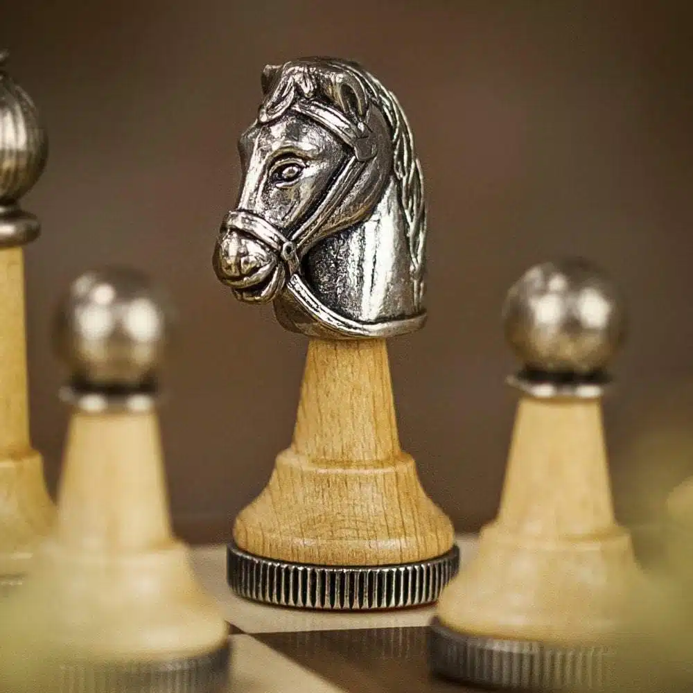 Jeu d'Echecs Classic II en Bois et Métal Massif - Image 8