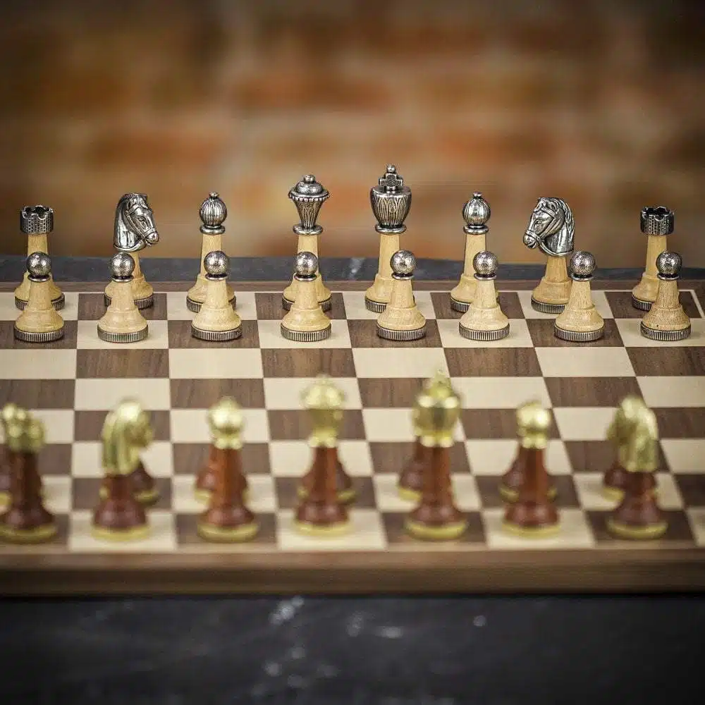 Jeu d'Echecs Classic II en Bois et Métal Massif - Image 9