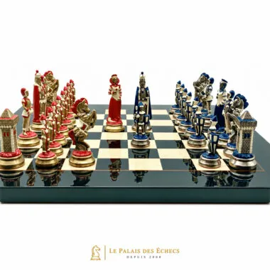 Jeu d'échecs Mary Stuart IV, vue frontale des rois et reines face à face