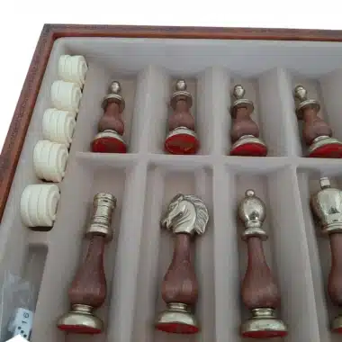 Ensemble Arabic Style VIII Echiquier Rangement et Pièces Echecs Staunton Bois et Métal - Image 10