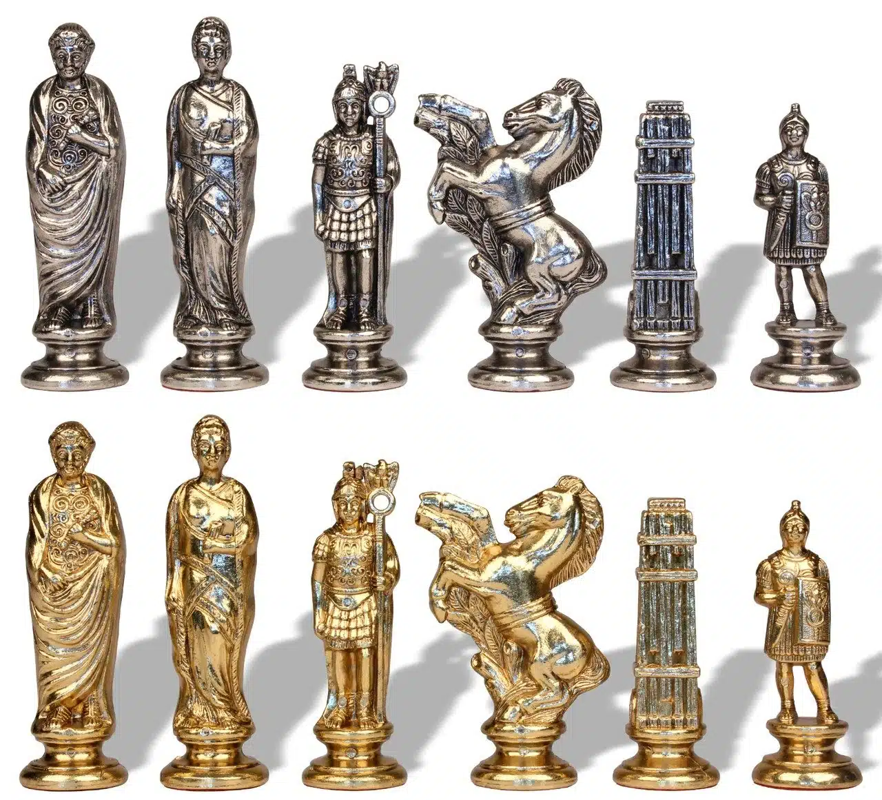 Ensemble César IV Grand Echiquier en Bois Noir et Blanc et Pièces d'Echecs en Métal - Image 10