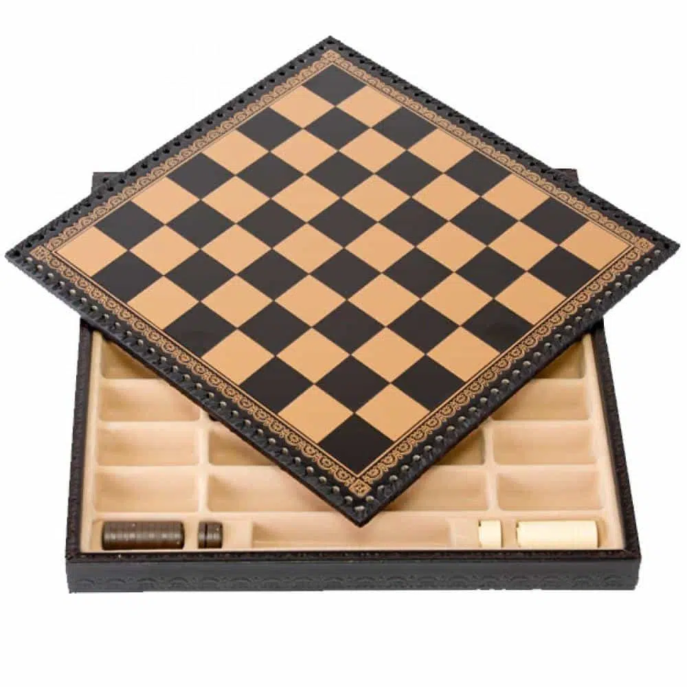 Ensemble Napoleon Echiquier en Similicuir & Jeu d'Echecs en Métal Massif - Image 10