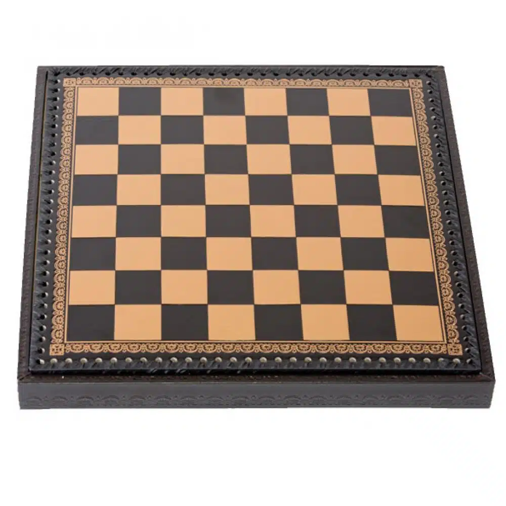 Ensemble Napoleon Echiquier en Similicuir & Jeu d'Echecs en Métal Massif - Image 11
