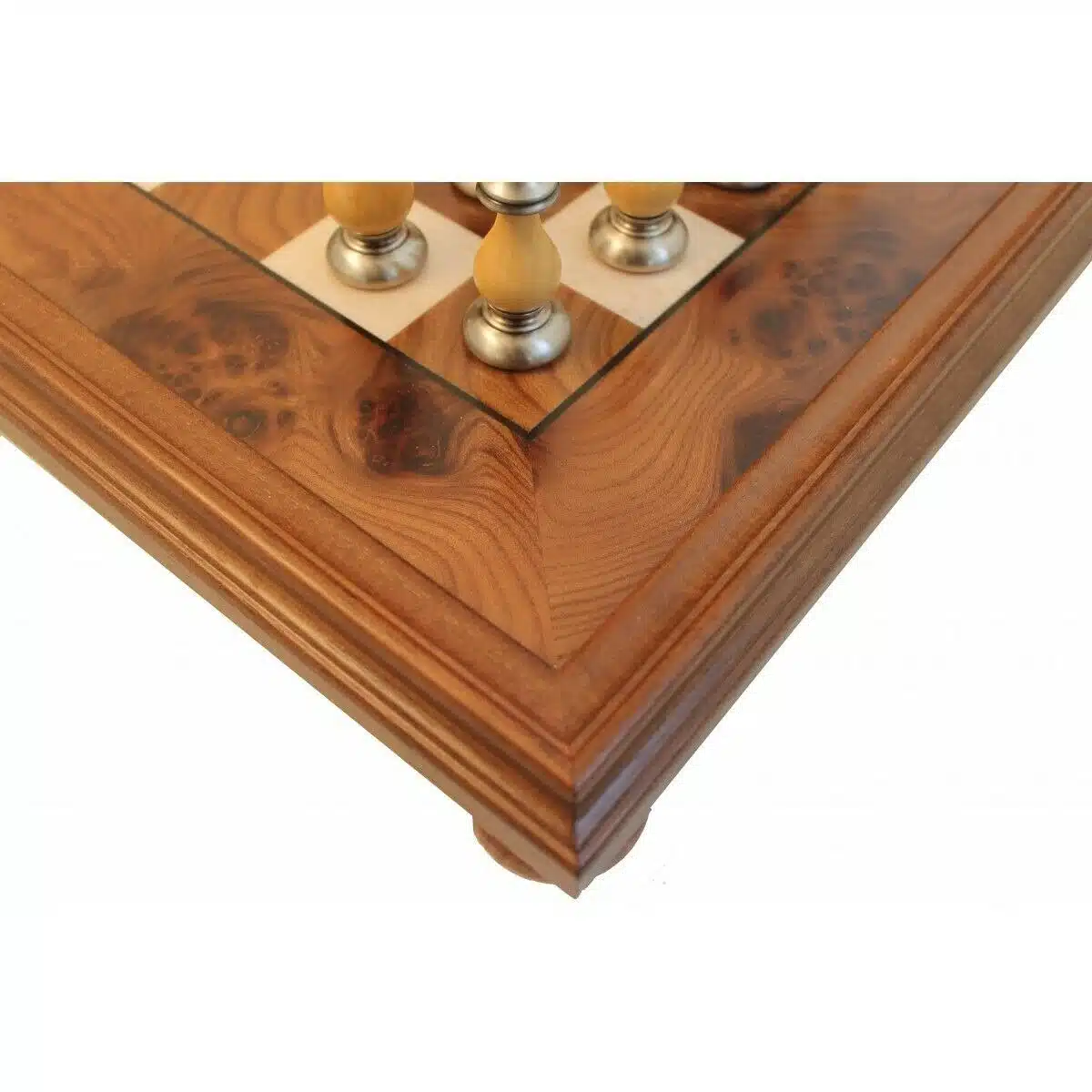 Ensemble Arabic Style IX Echiquier sur Pied en Bois et Pièces Echecs Staunton Bois et Métal - Image 3