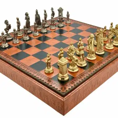 Ensemble Mary Stuart VII Echiquier avec Rangement et Jeu d'Echecs en Métal