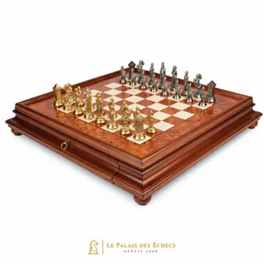 Ensemble Mary Stuart IX sur échiquier en bois de bruyère avec coffret de rangement