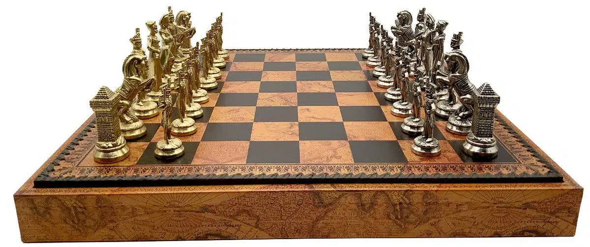Ensemble Grand Napoléon II Echiquier avec Rangement et Jeu d'Echecs en Métal - Image 5