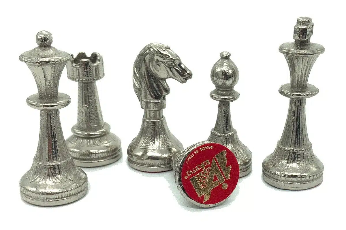 Jeu d'Echecs en Métal Plaqué Or et Argent Mignon Flower - Image 3