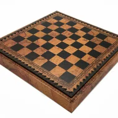 Ensemble Mignon Flower VI Echiquier avec Rangement et Jeu d'Echecs Métal Plaqué Or et Argent - Image 15