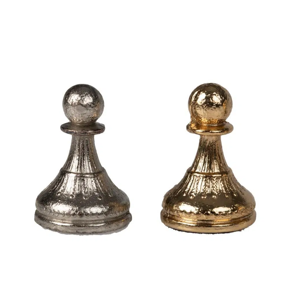 Jeu d'Echecs en Métal Plaqué Or et Argent Mignon Flower - Image 4