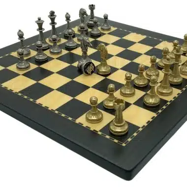 Ensemble Mignon Flower X Echiquier en Bois et Jeu d'Echecs en Métal - Image 2