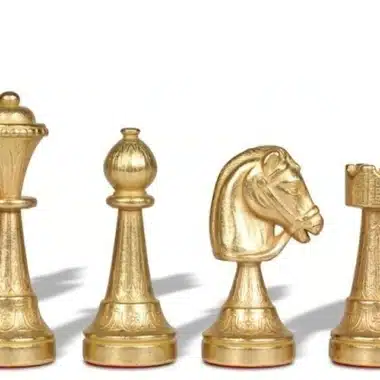 Ensemble Staunton Mix VIII Echiquier en Cuir et Jeu d'Echecs en Métal - Image 7