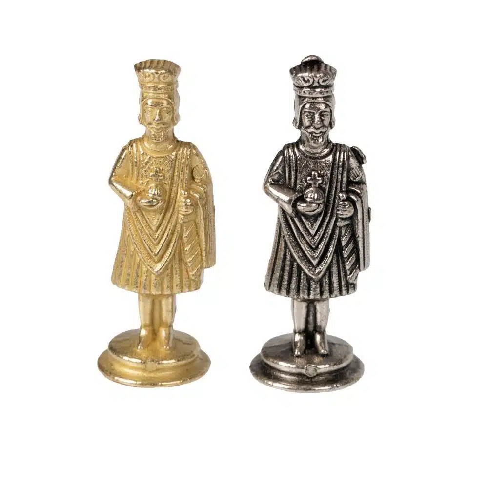 Ensemble Camelot Roi Arthur XIV Echiquier avec Rangement et Jeu d'Echecs en Métal - Image 14