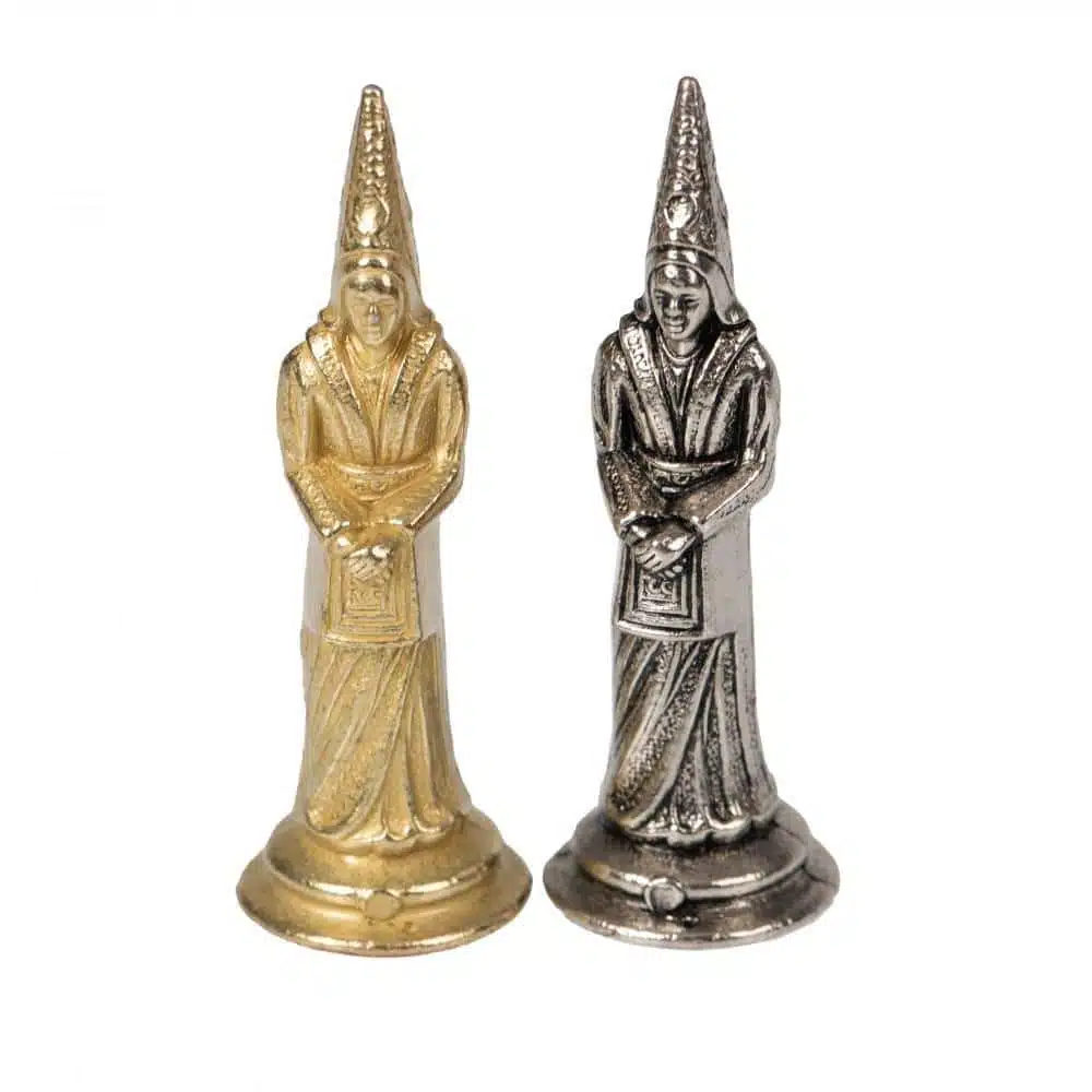 Ensemble Camelot Roi Arthur XIV Echiquier avec Rangement et Jeu d'Echecs en Métal - Image 10