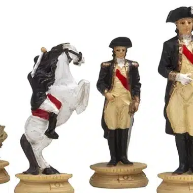 Pièces en étain détaillées : cheval cabré et officiers de l'armée continentale
