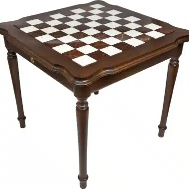 Ensemble Staunton XL IV Table d'Echec en Bois et Marbre de Carrare & Jeu d'Echecs en Bois et - Image 4
