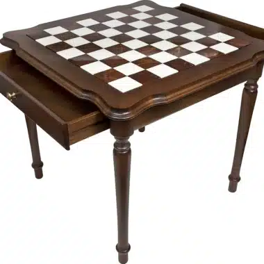 Ensemble Staunton XL IV Table d'Echec en Bois et Marbre de Carrare & Jeu d'Echecs en Bois et - Image 5