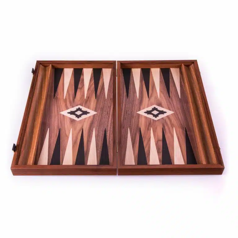 Backgammon Bois stratifié Effet Noyer avec Supports Latéraux