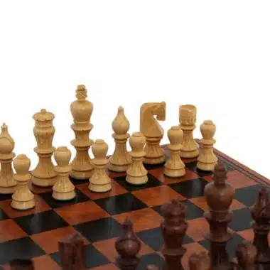 Ensemble Ritz Jeu d'Echecs en Bois et Echiquier en Similicuir - Image 2