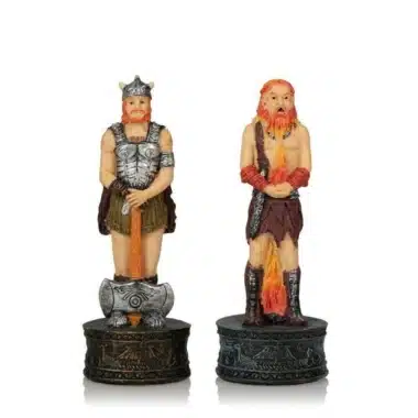 Ensemble Viking II Echiquier Coffret en  Similicuir et Jeu d'Echecs Peint à la Main - Image 8