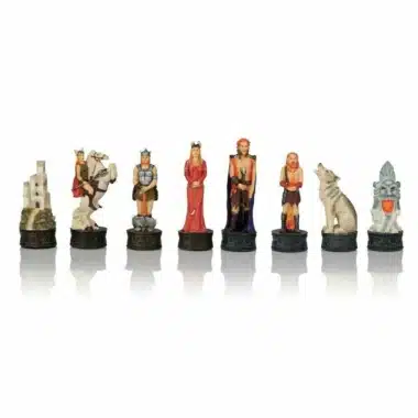 Ensemble Viking II Echiquier Coffret en  Similicuir et Jeu d'Echecs Peint à la Main - Image 5