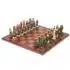 Ensemble Robin des Bois Echiquier en Similicuir & Jeu d'Echecs en Résine Peint à la Main