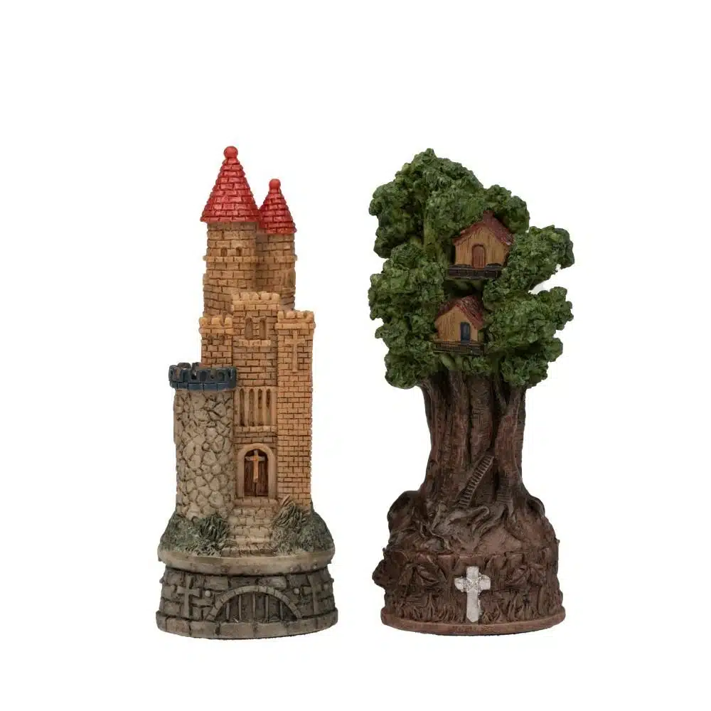 Ensemble Robin des Bois Echiquier en Similicuir & Jeu d'Echecs en Résine Peint à la Main - Image 17