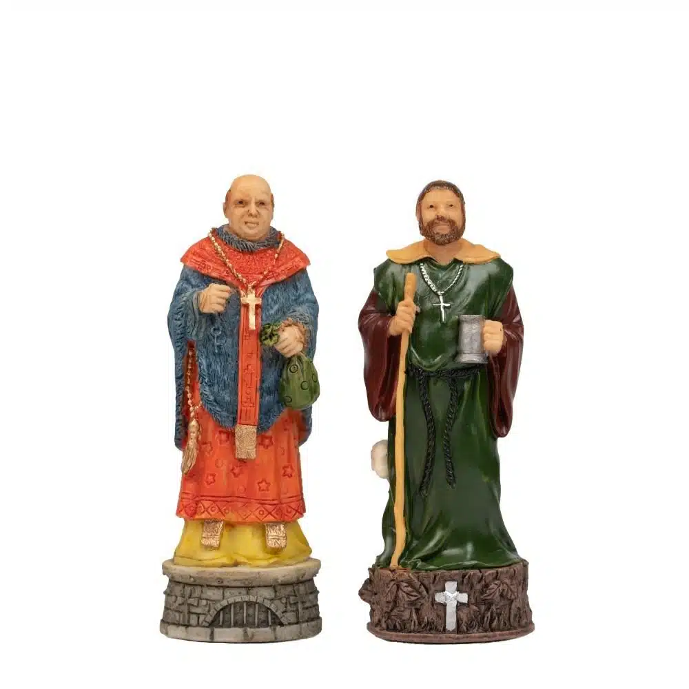 Ensemble Robin des Bois Echiquier en Similicuir & Jeu d'Echecs en Résine Peint à la Main - Image 16