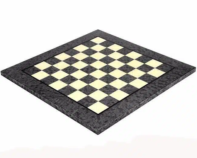 Ensemble Français II Echiquier en Bois d'Erable Gris & Jeu d'Echecs en Laiton Massif - Image 4
