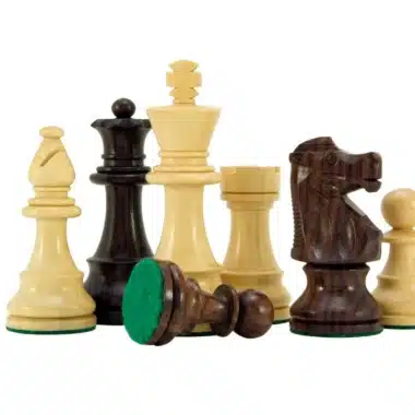 Ensemble French Knight III Echiquier en Bois de Rose et d'Erable & Pièces d'Echecs en Bois de Rose - Image 5