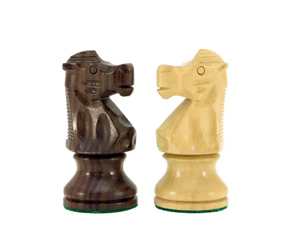 Ensemble French Knight III Echiquier en Bois de Rose et d'Erable & Pièces d'Echecs en Bois de Rose - Image 7