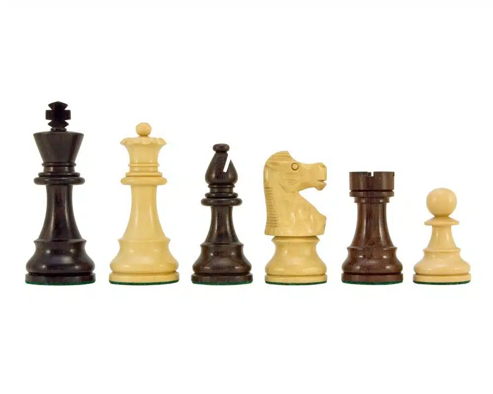 Ensemble French Knight III Echiquier en Bois de Rose et d'Erable & Pièces d'Echecs en Bois de Rose - Image 6