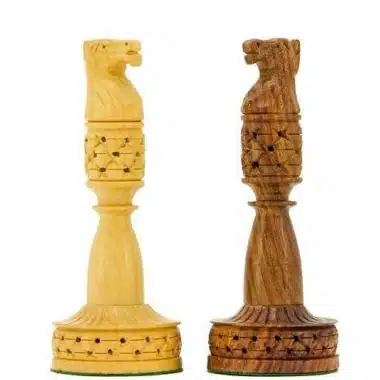 Jeu d'Echecs "Tours" en Bois de Rose Doré et Buis