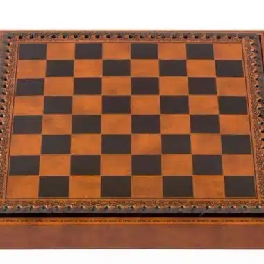 Ensemble Napoleon II Echiquier en Similicuir & Jeu d'Echecs en Métal Massif - Image 8