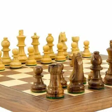 Ensemble Deluxe Petit Echiquier en Bois d'Erable et de Noyer & Jeu d'Echecs en Bois de Rose et Buis - Image 4