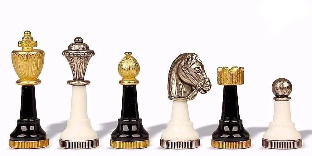 Ensemble Staunton Design X Jeu d'Echecs et Echiquier en Marbre Noir et Blanc - Image 2