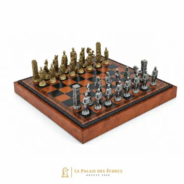 Ensemble Romains vs Barbares VII avec échiquier en similicuir et coffret de rangement