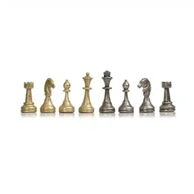 Ensemble Arabesque Echiquier en Bois avec Tiroir de Rangement et Jeu d'Echecs Staunton en Metal - Image 10