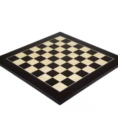 Jeu d'Echecs Contemporain - Échiquier en Bois d'Anegre noir et Erable & Pièces en Bois de Buis - Image 9