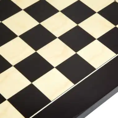 Jeu d'Echecs Contemporain - Échiquier en Bois d'Anegre noir et Erable & Pièces en Bois de Buis - Image 11