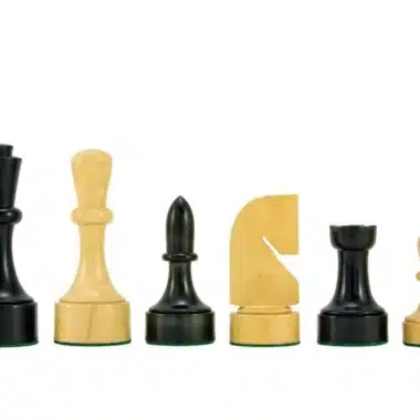 Jeu d'Echecs Contemporain - Échiquier en Bois d'Anegre noir et Erable & Pièces en Bois de Buis - Image 7
